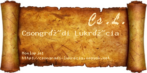 Csongrádi Lukrécia névjegykártya